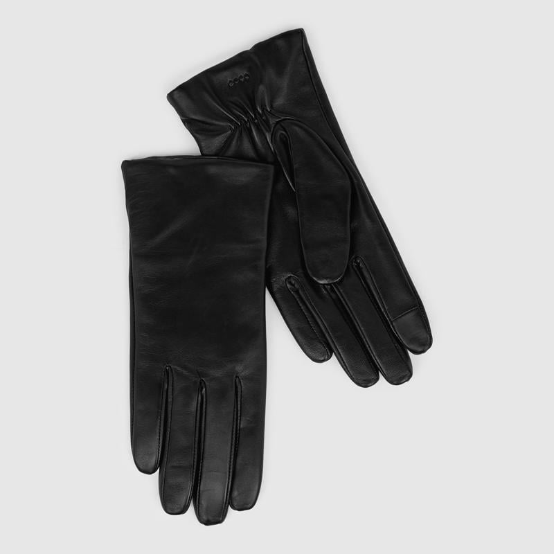 Black ECCO Womens Plain Gloves