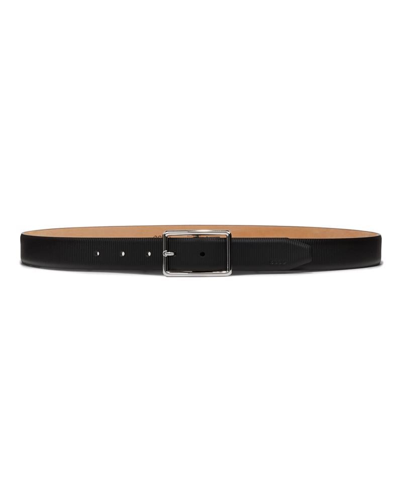 Black ECCO Belts Italian Textured