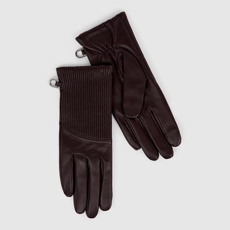 Kahverengi ECCO Womens Plissé Gloves