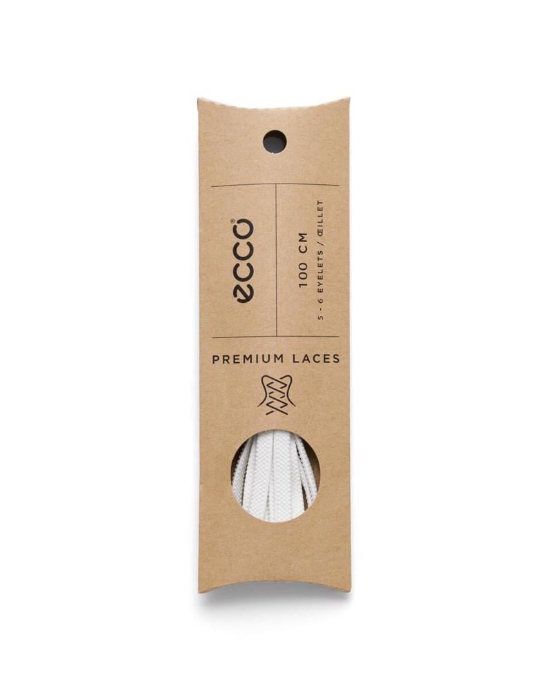 White ECCO Elastic Flat Laces