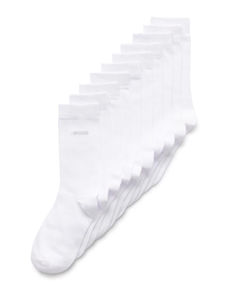 White ECCO Classic Mid Cut 5-Pack