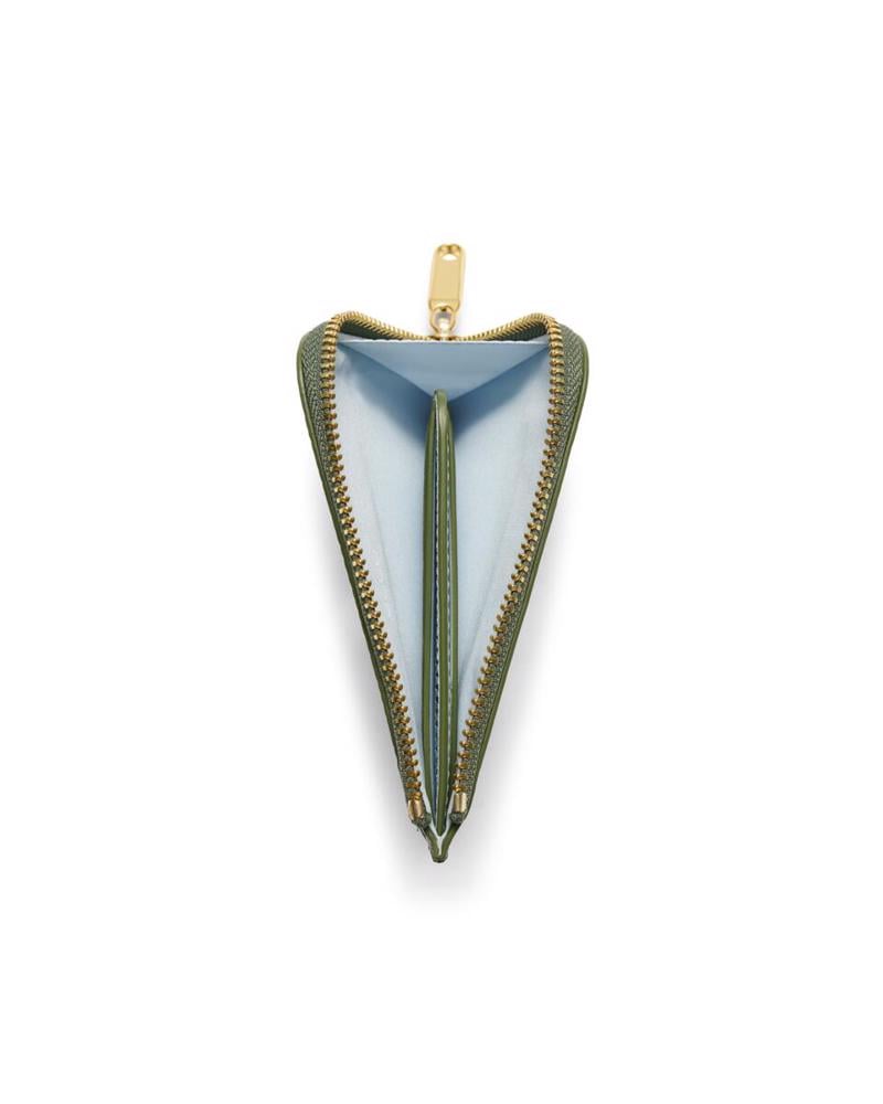 Yeşil ECCO Card Case Zipped Pebbled Leather