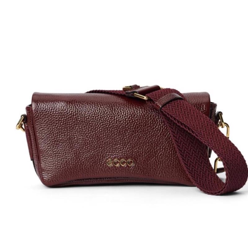 Red ECCO Pinch Bag M Soft Shine Pebbled