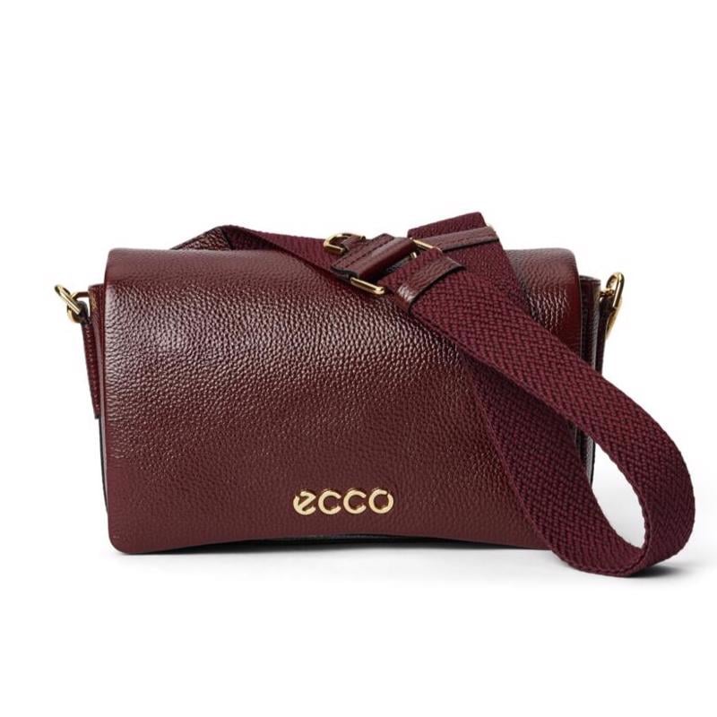 Red ECCO Pinch Bag L Soft Shine Pebbled