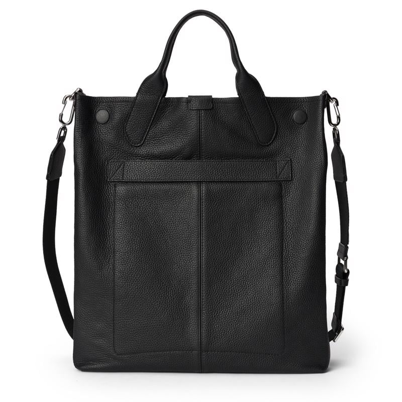 Black ECCO Tote Soft NS Pebbled Leather