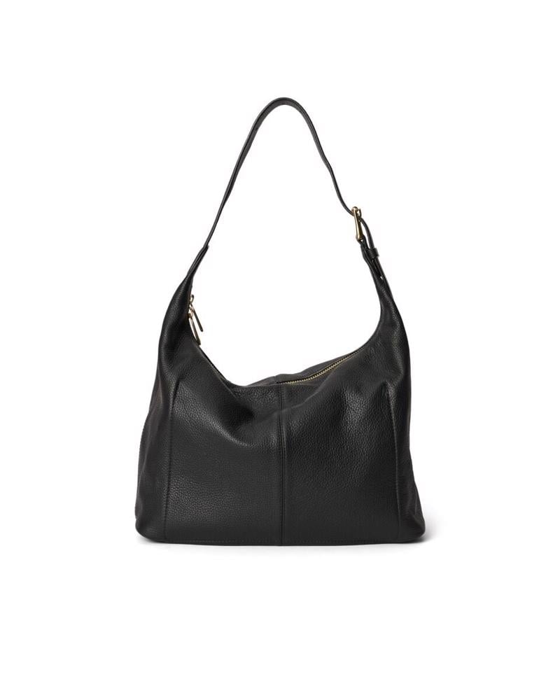 Black ECCO Hobo M Soft Pebbled Leather