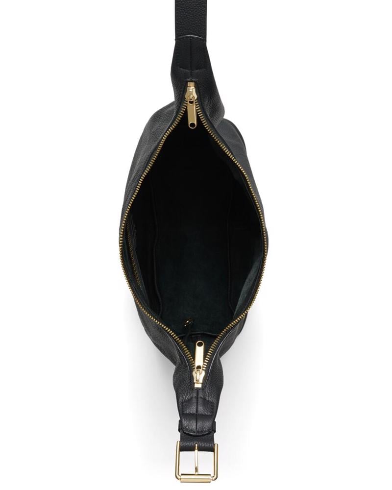 Black ECCO Hobo M Soft Pebbled Leather