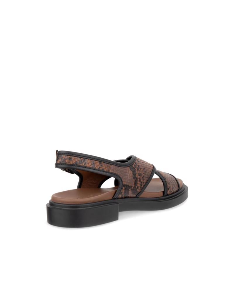 Brown ECCO Metropole Seoul Sandal Mink/Bl/Cof