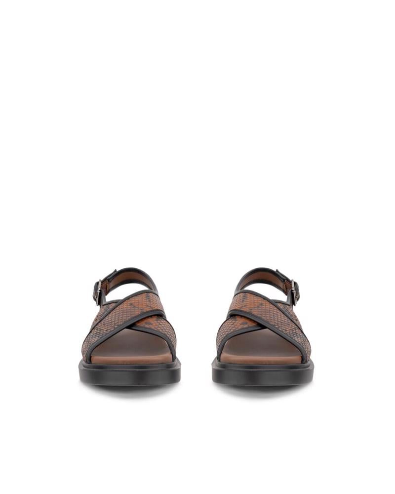 Brown ECCO Metropole Seoul Sandal Mink/Bl/Cof
