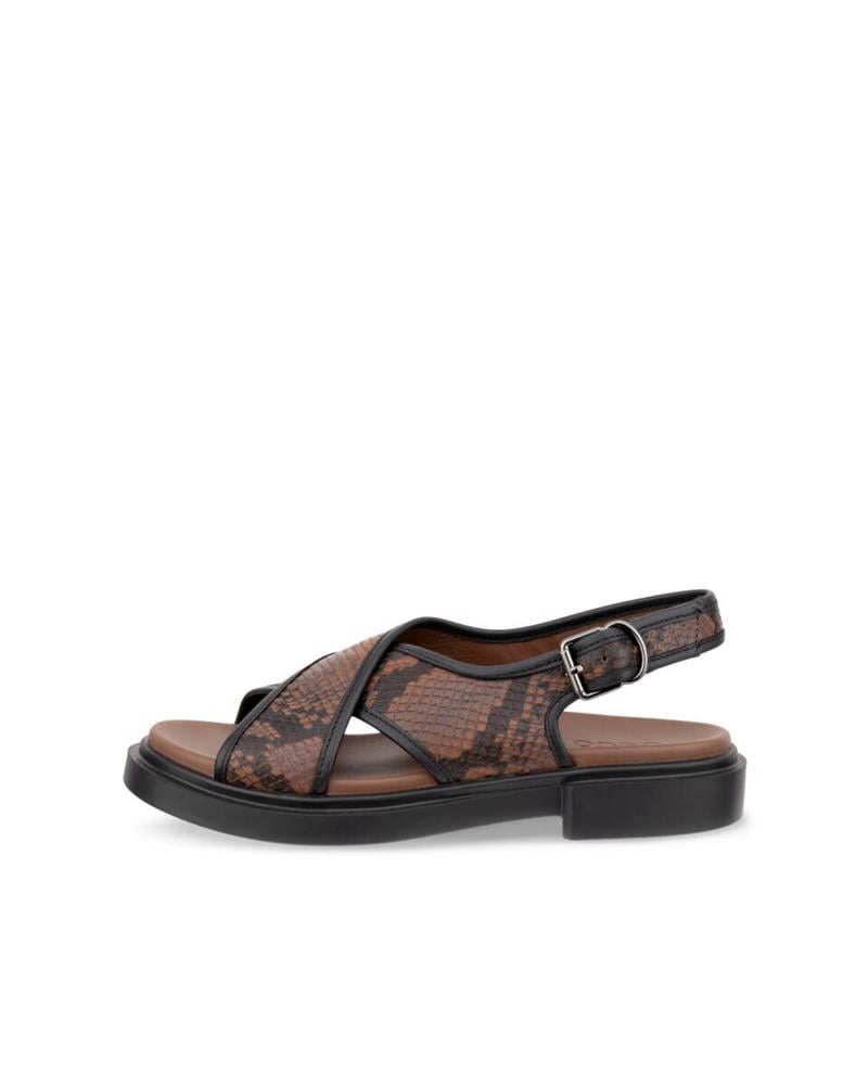 Brown ECCO Metropole Seoul Sandal Mink/Bl/Cof