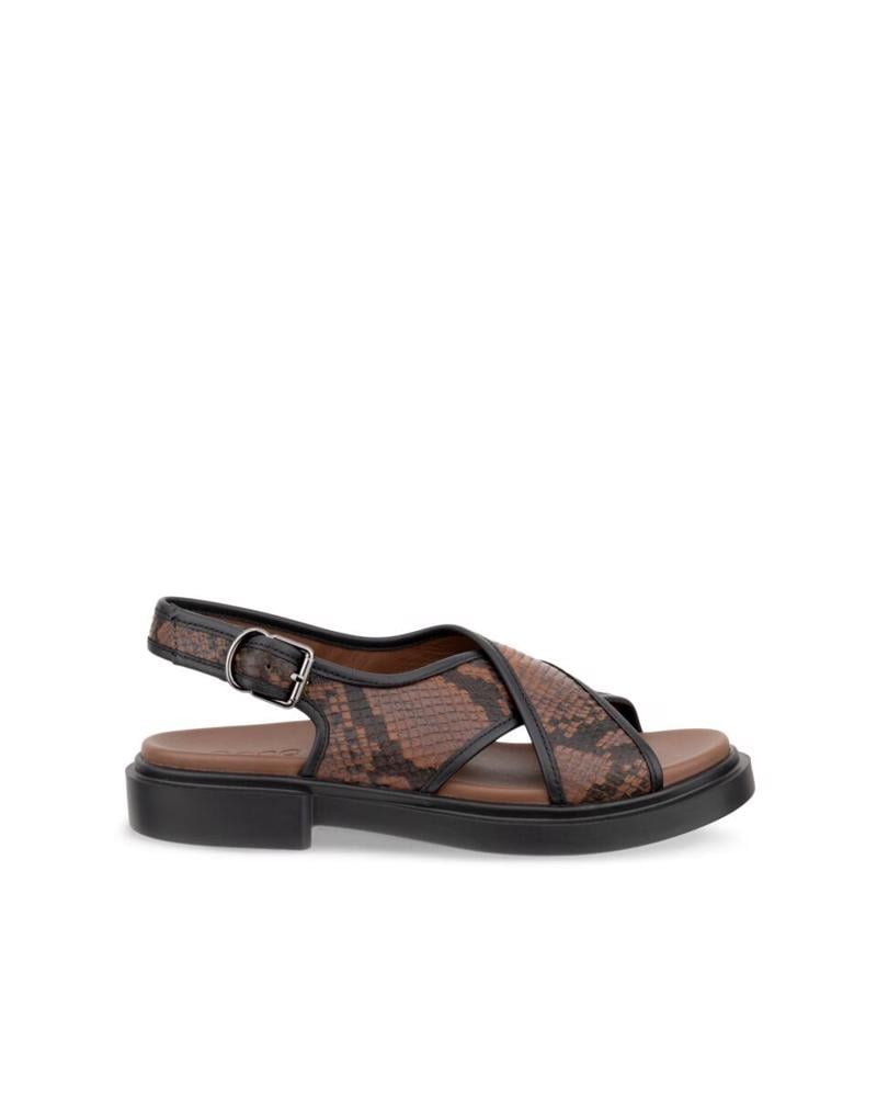 Brown ECCO Metropole Seoul Sandal Mink/Bl/Cof