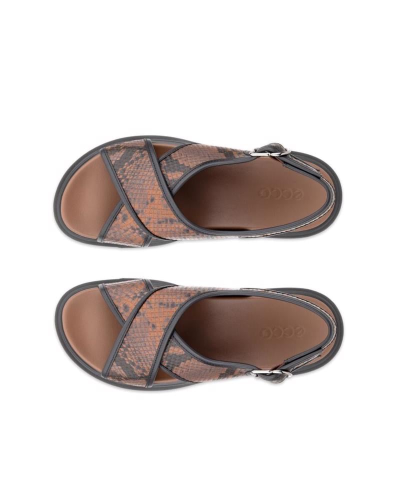 Brown ECCO Metropole Seoul Sandal Mink/Bl/Cof