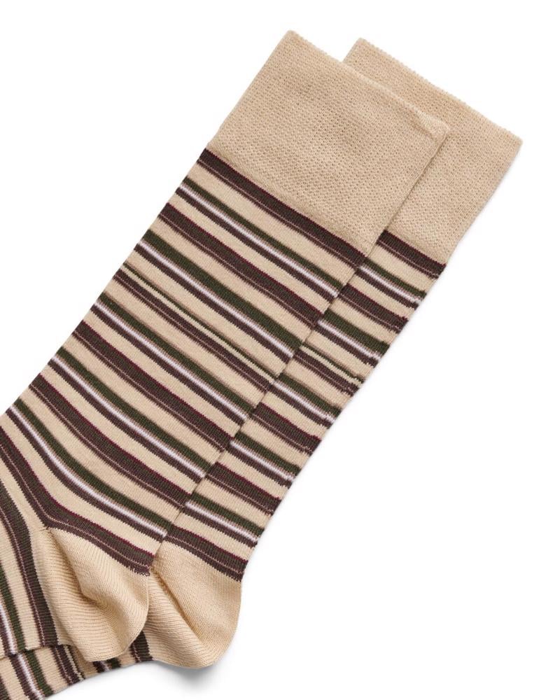 Bej ECCO Classic Striped Mid Cut