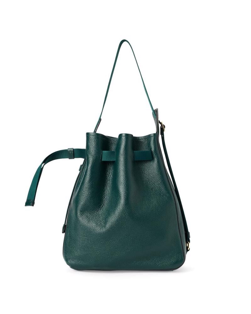 Green ECCO Sail Bag M Pebbled Leather