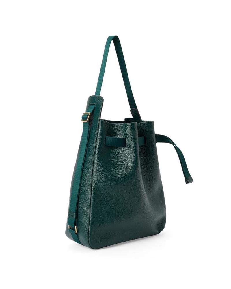 Green ECCO Sail Bag M Pebbled Leather