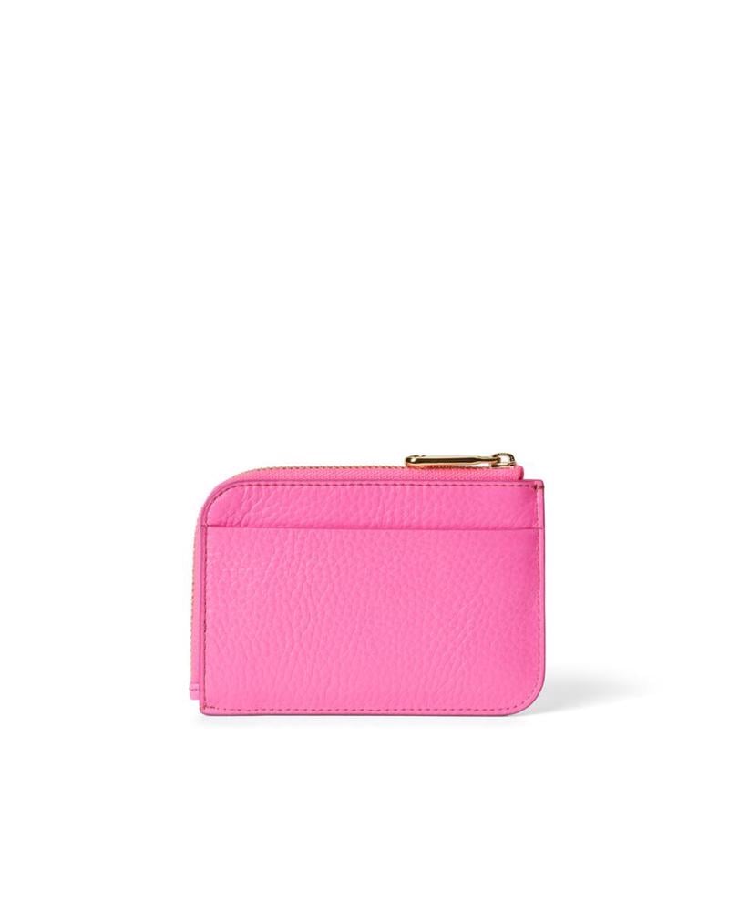 Pembe ECCO Card Case Zipped Pebbled Leather