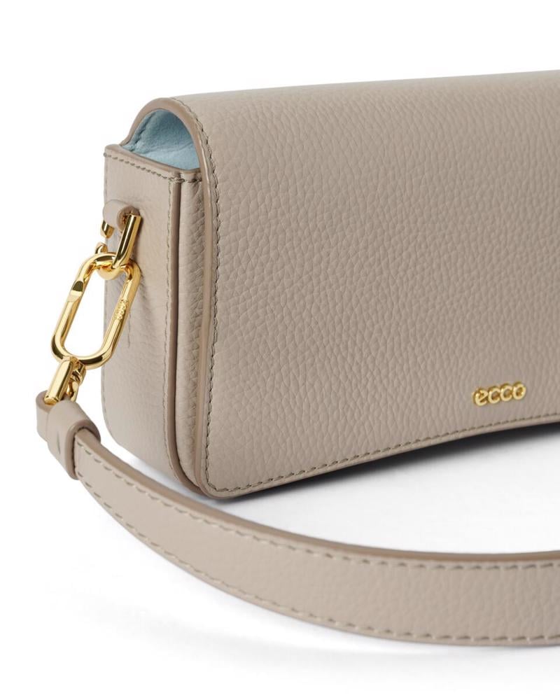 Beige ECCO Pinch Bag S Pebbled Leather Bag