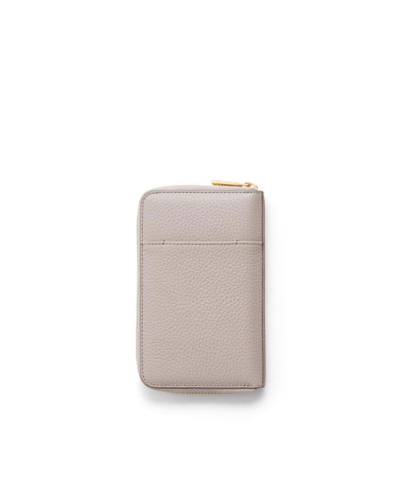 Beige ECCO Wallet Zipped Pebbled Leather