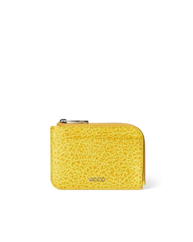 Yellow ECCO Card Case Zipped Bunai