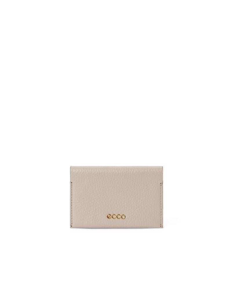 Beige ECCO Business Card Purse Pebble Leather