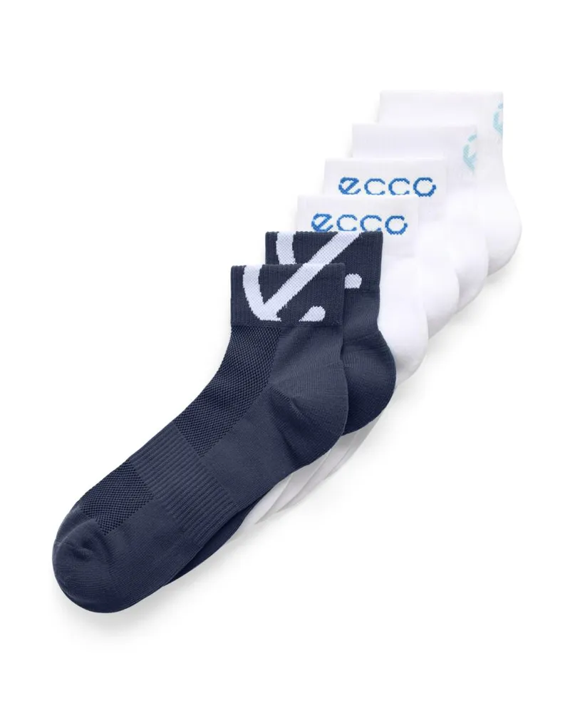 White ECCO Active Everyday Ankle-Cut 3-Pack