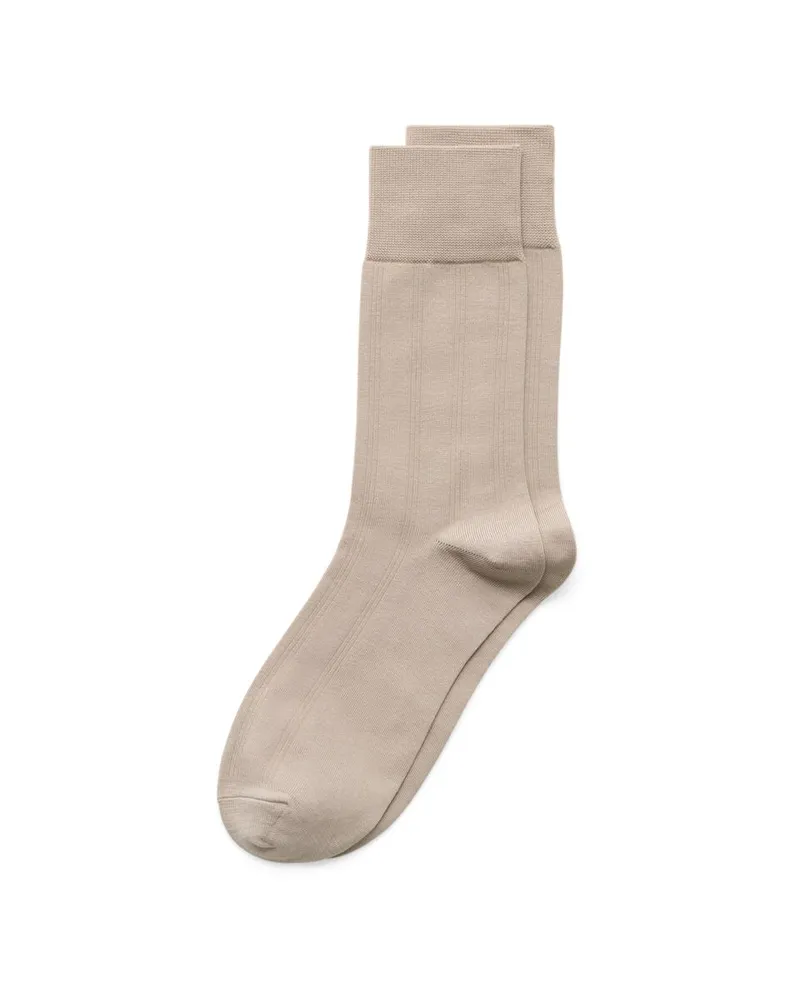 Beige ECCO Classic Men Ribbed Mid Cut