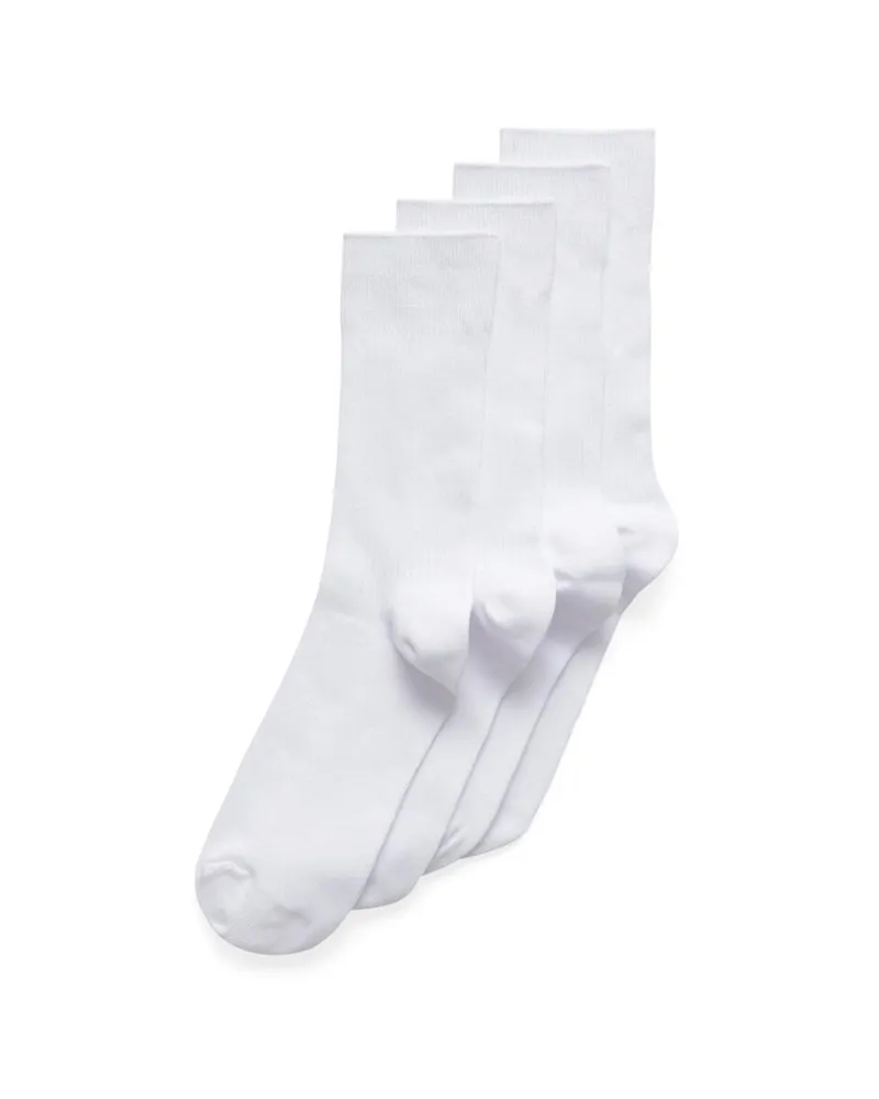 White ECCO Classic Rib Mid Cut-2 Pack