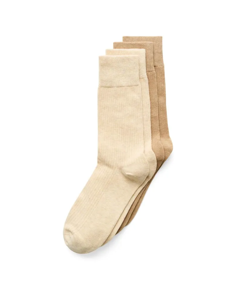 Beige ECCO Classic Rib Mid Cut-2 Pack