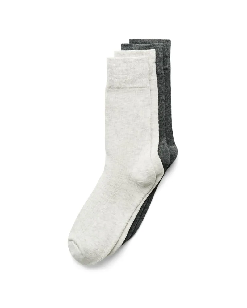 Grey ECCO Classic Rib Mid Cut-2 Pack