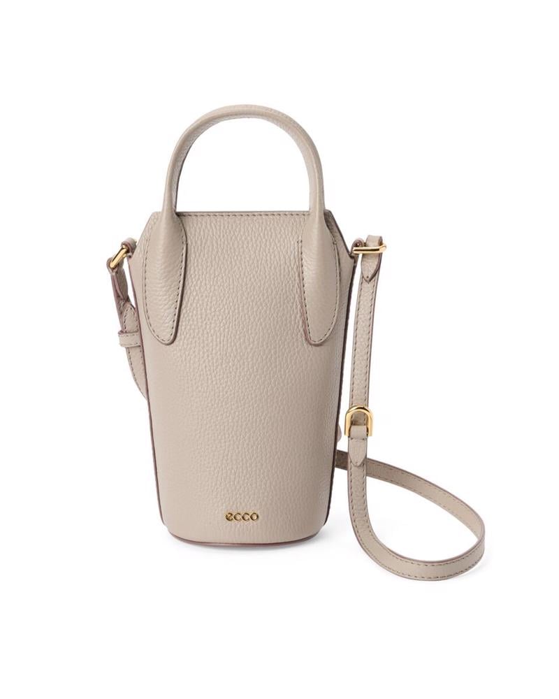 Beige ECCO Pot Bag Leather