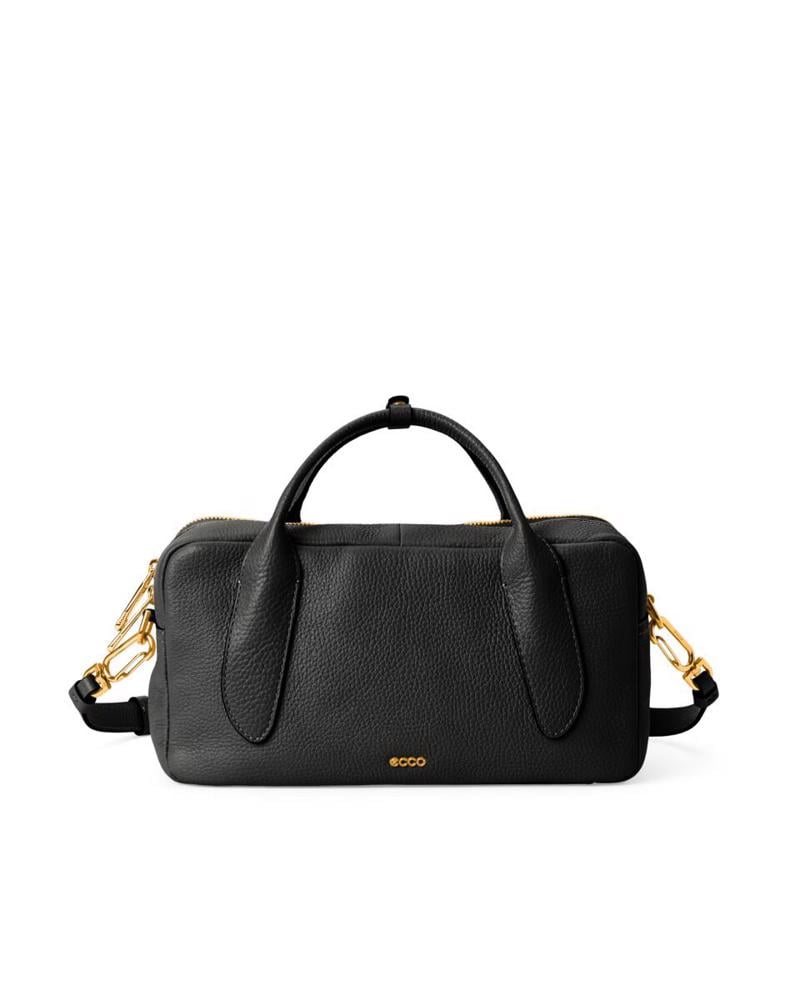 Black ECCO Bowling Bag M Pebble Leather