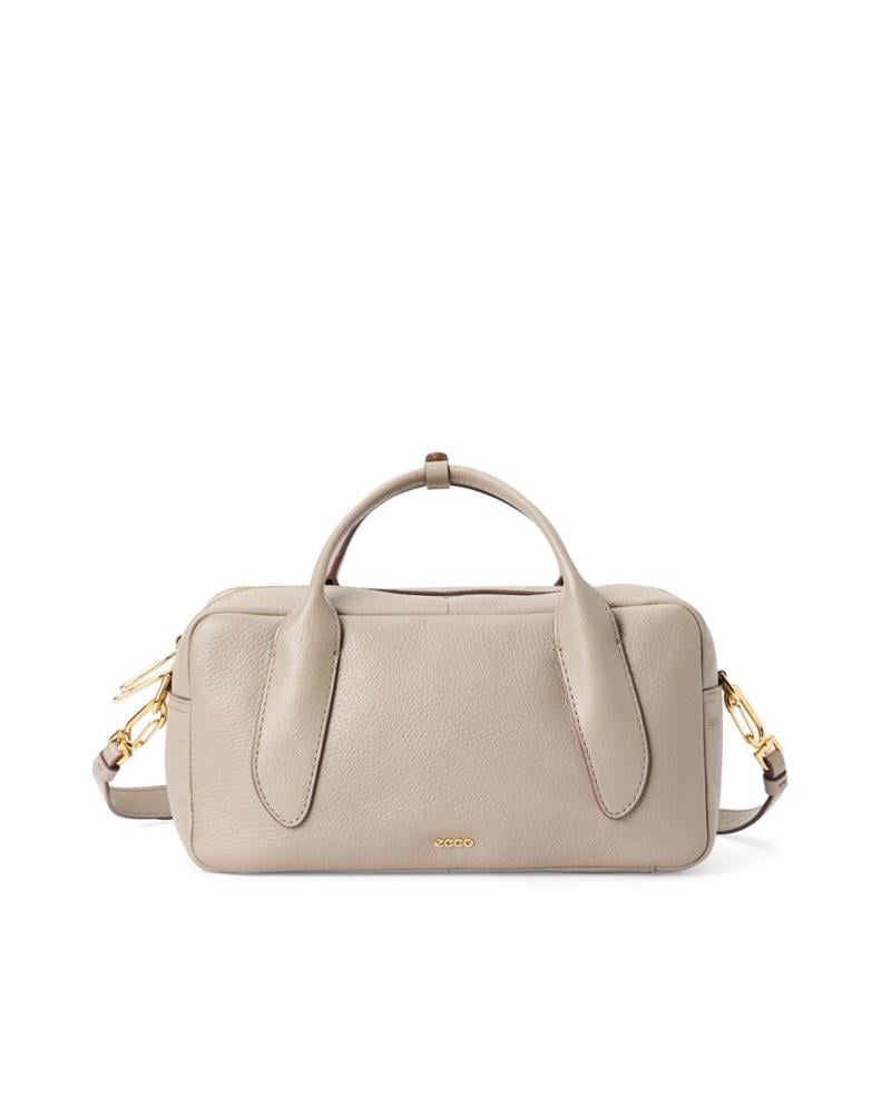 Beige ECCO Bowling Bag M Pebble Leather