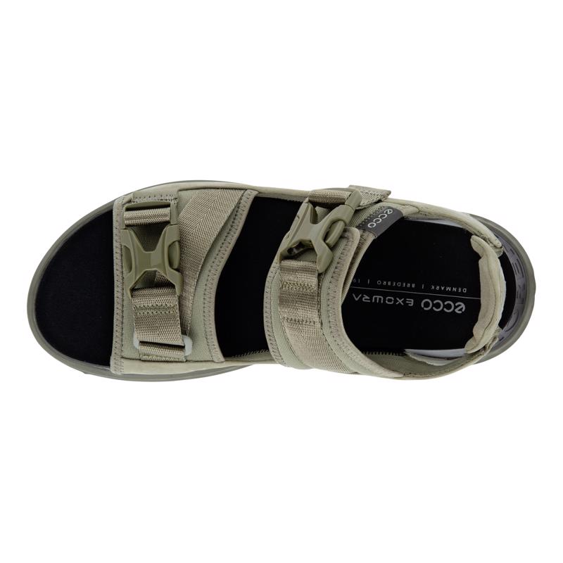 Ecco Men\'s Exowrap Off-Road Leather Sandal Adjustable Ankle Strap Green Vetiver Men main image 4