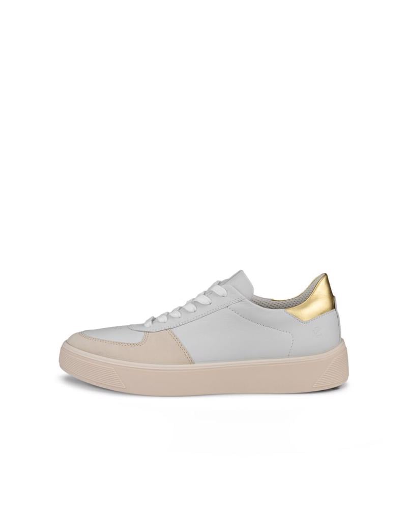 Beige ECCO Street Tray Logo Sneaker Limestone