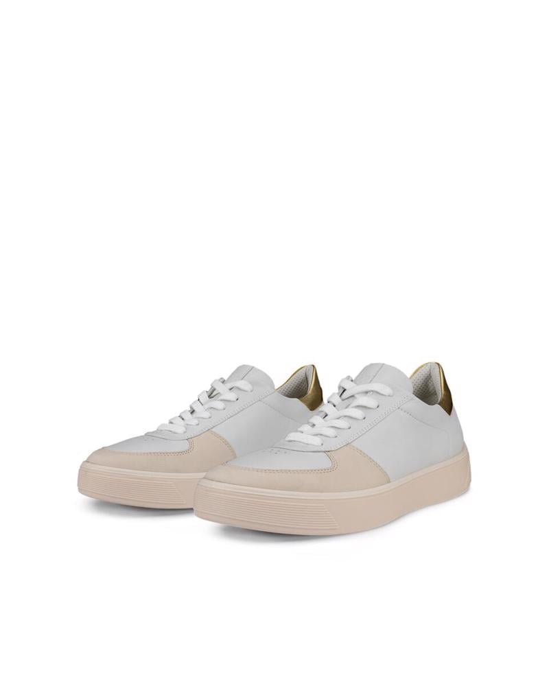 Beige ECCO Street Tray Logo Sneaker Limestone