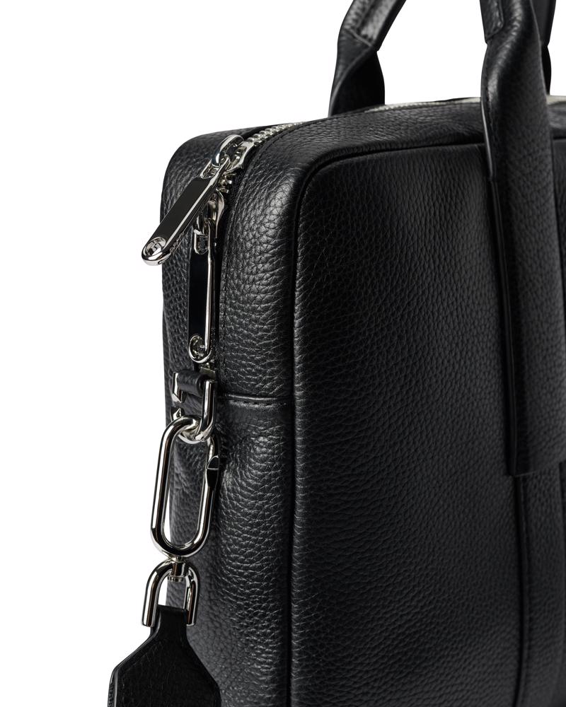 Siyah ECCO Laptop Bag Pebbled Leather | Ecco