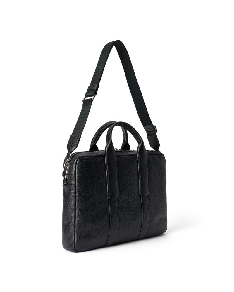 Siyah ECCO Laptop Bag Pebbled Leather | Ecco