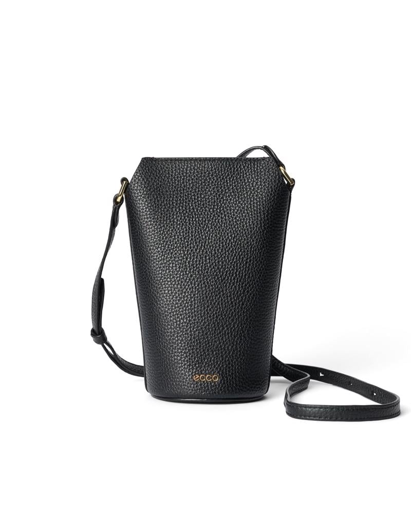 Black ECCO Pot Bag Pebbled Leather