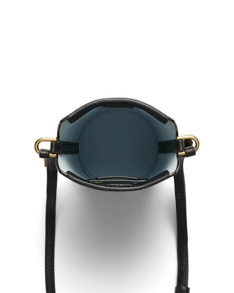 Siyah ECCO Pot Bag Pebbled Leather