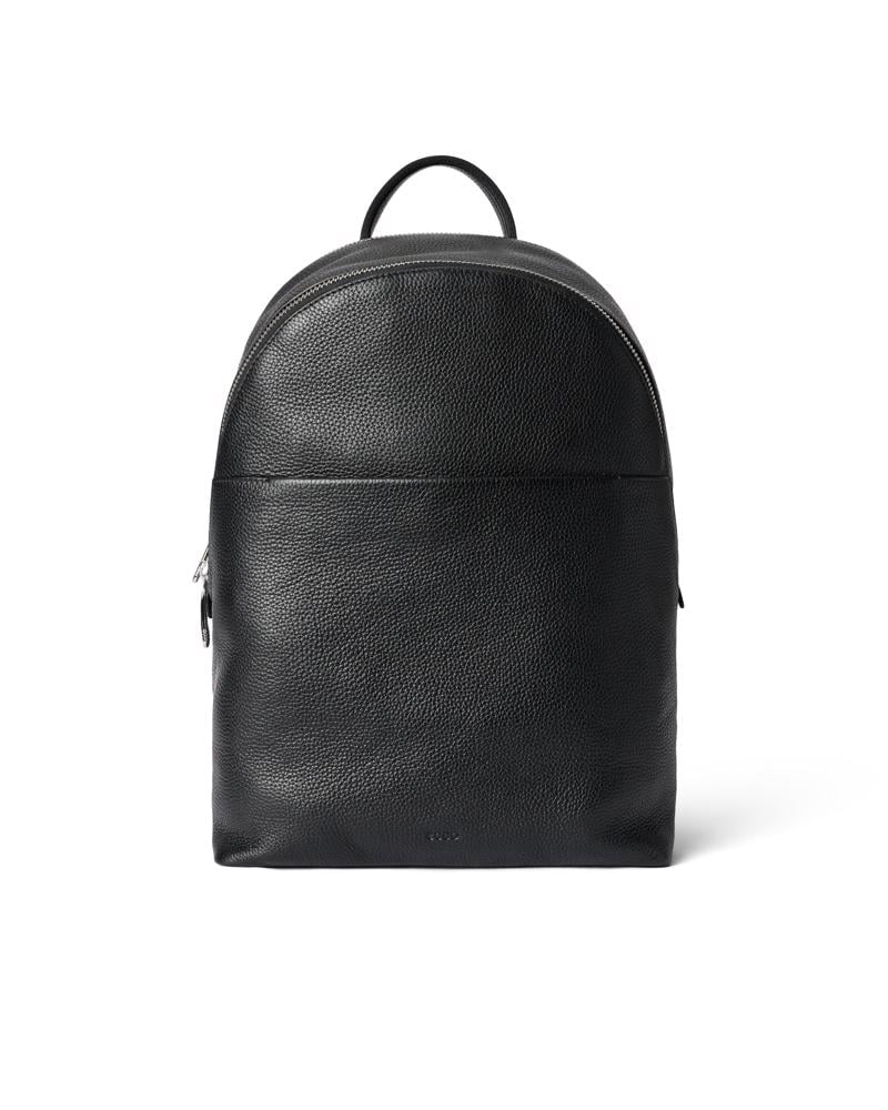 Black ECCO Round Pack L Pebbled Leather Bag
