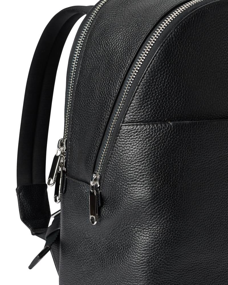 Black ECCO Round Pack L Pebbled Leather Bag