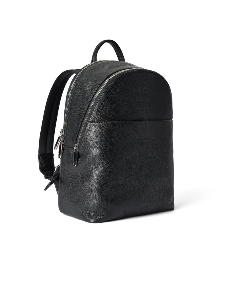 Black ECCO Round Pack L Pebbled Leather Bag