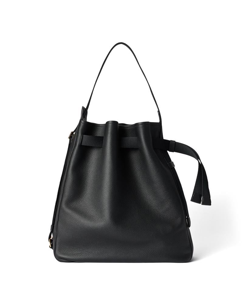 Black ECCO Sail Bag L Pebbled Leather