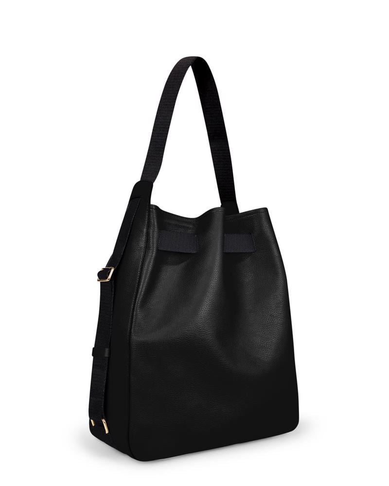 Black ECCO Sail Bag L Pebbled Leather