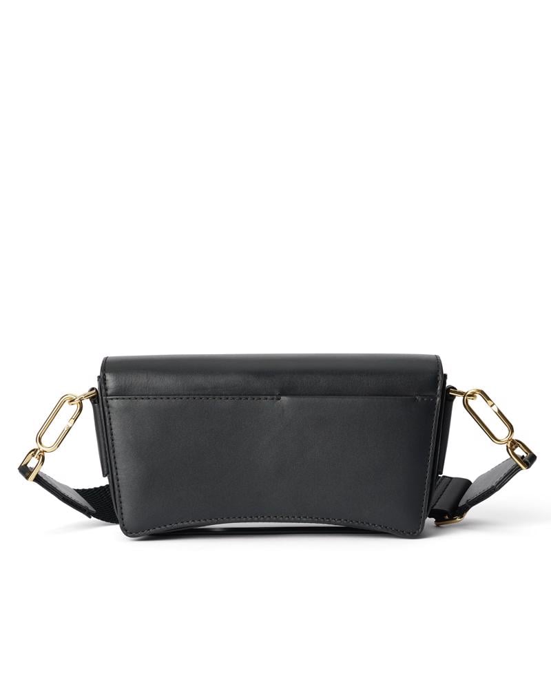 Black ECCO Pinch Bag M Lock Wave Leather