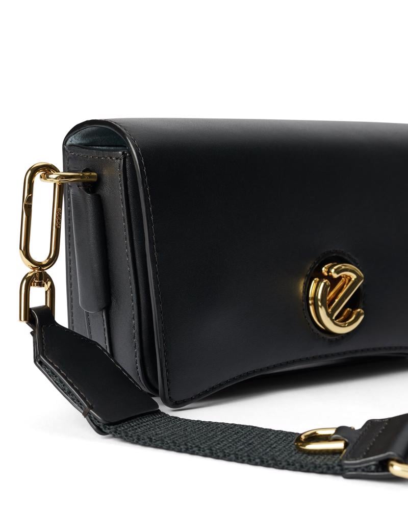 Black ECCO Pinch Bag M Lock Wave Leather