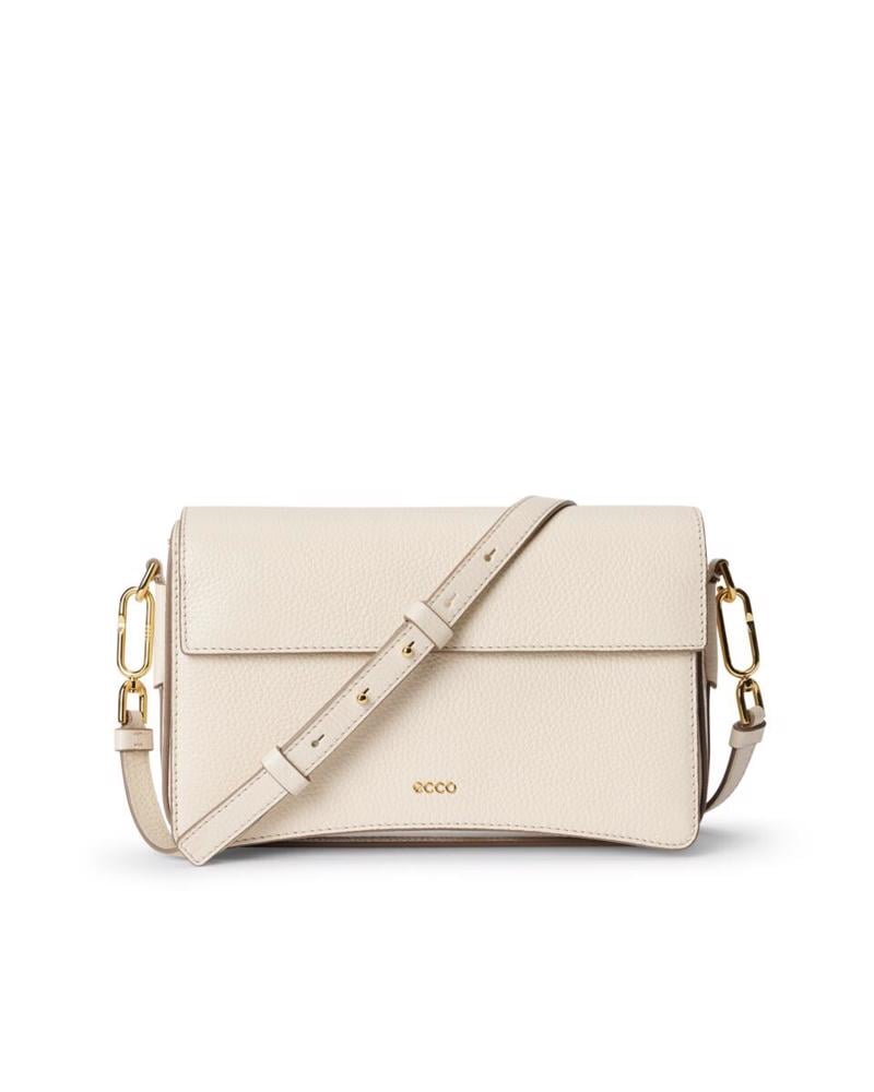Beige ECCO Pinch Bag L Pebbled Leather