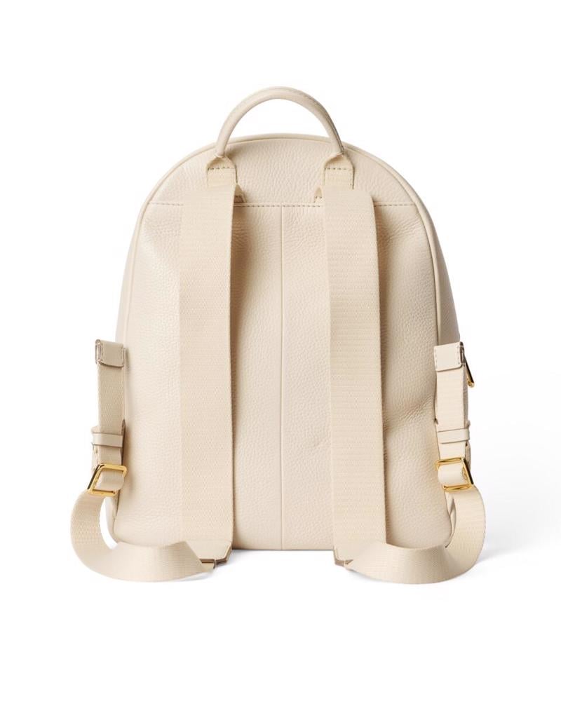 Beige ECCO Round Pack M Pebbled Leather Bag