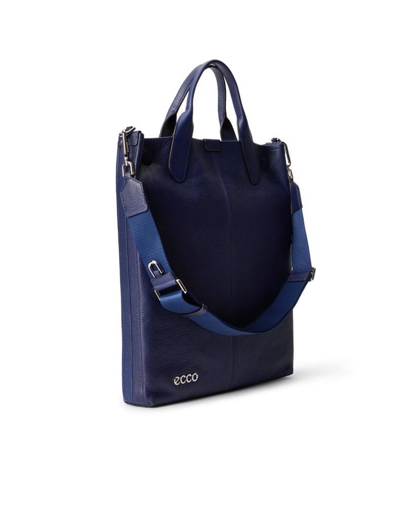 Lacivert ECCO Tote Soft NS Pebbled Leather | Ecco