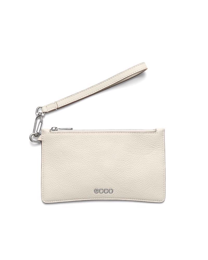Beige ECCO Wristlet Soft Pebbled Leather